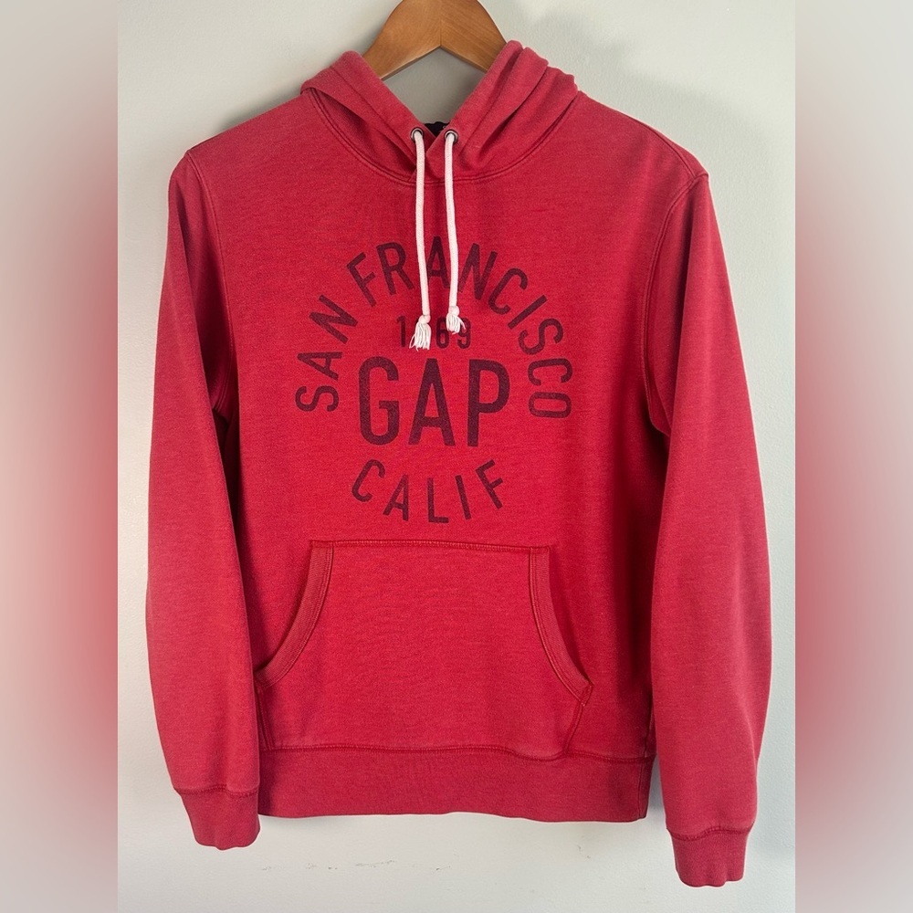 Gap San Francisco California Hoodie Mens S Unisex Faded Modern Red Sweater 2016